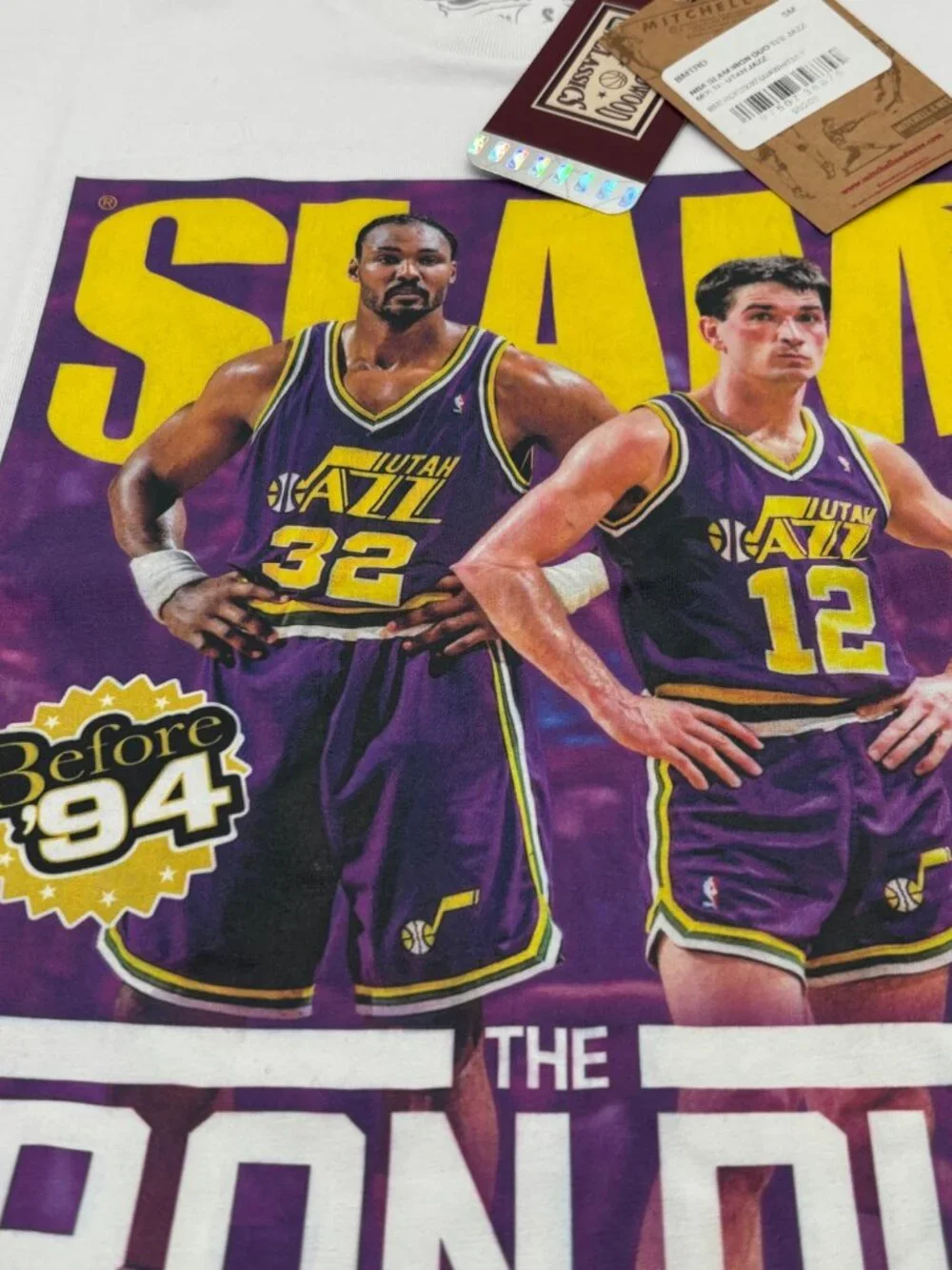 Mitchell & Ness Men's NBA Slam Iron Duo Tee Jazz Multi, Utah Jazz, Sz. S